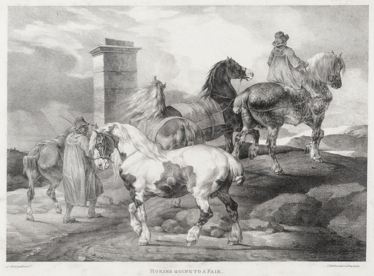 Hästar på väg till en marknad av Theodore Gericault