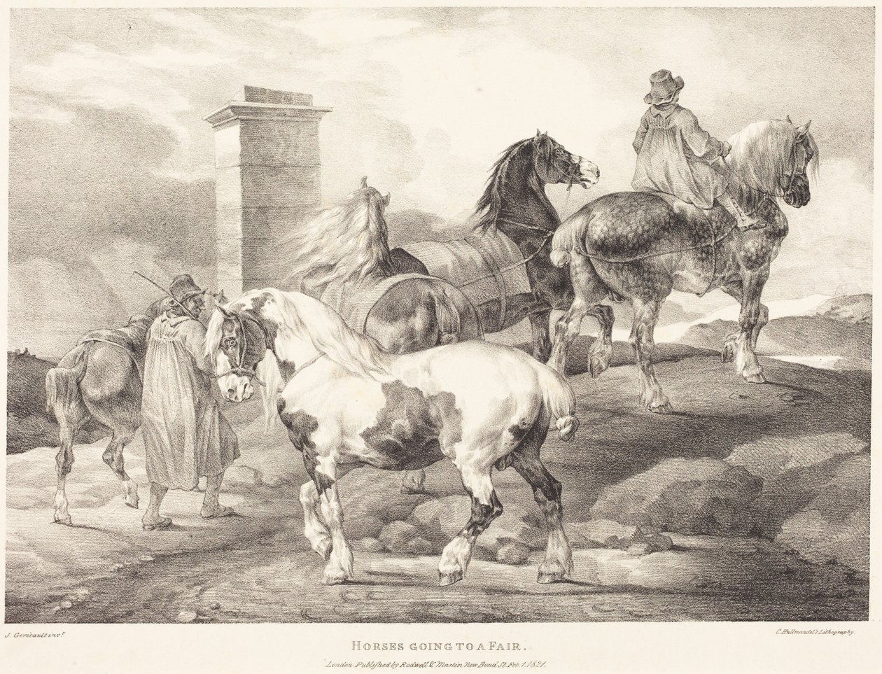 Hästar på väg till en marknad av Theodore Gericault