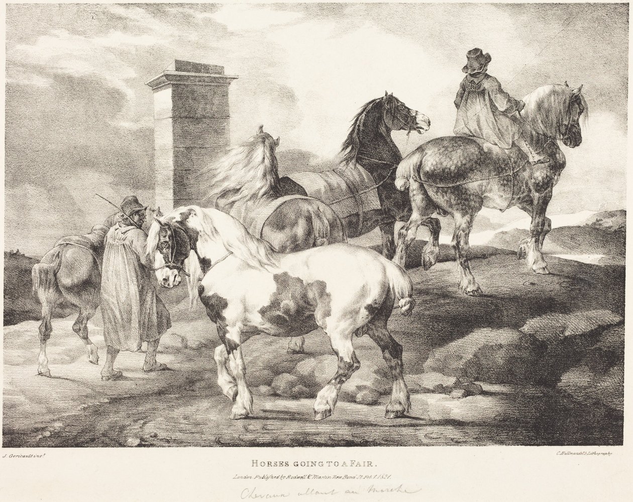 Hästar på väg till en marknad av Theodore Gericault