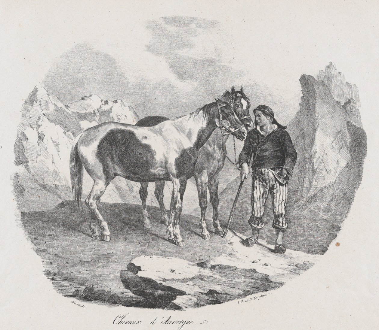Hästar i Auvergne, 1822. av Theodore Gericault