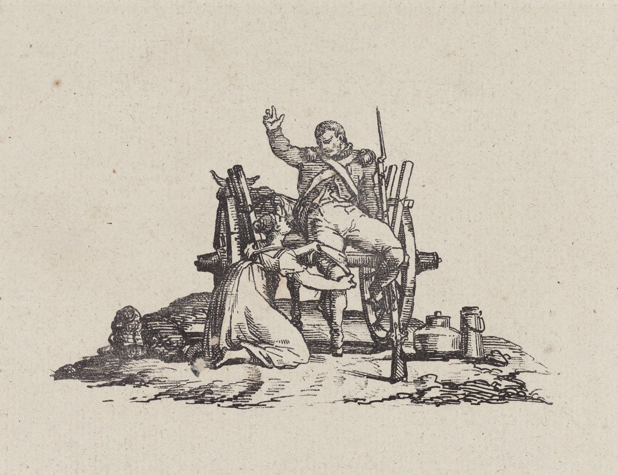 Mjölkflickan och veteranen (The Milkmaid and the Veteran) av Theodore Gericault