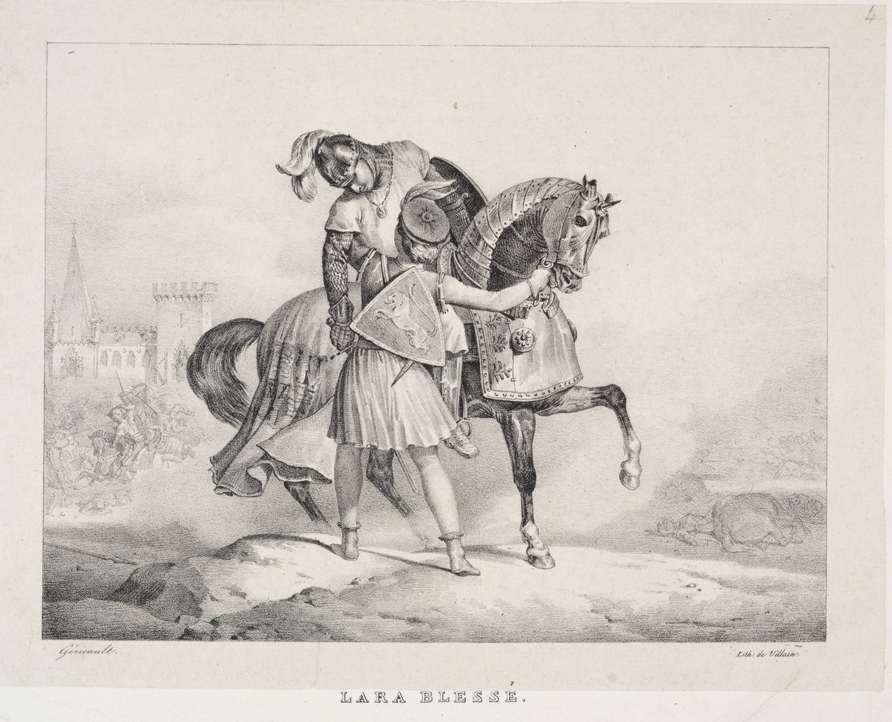 Lara skadad. av Theodore Gericault
