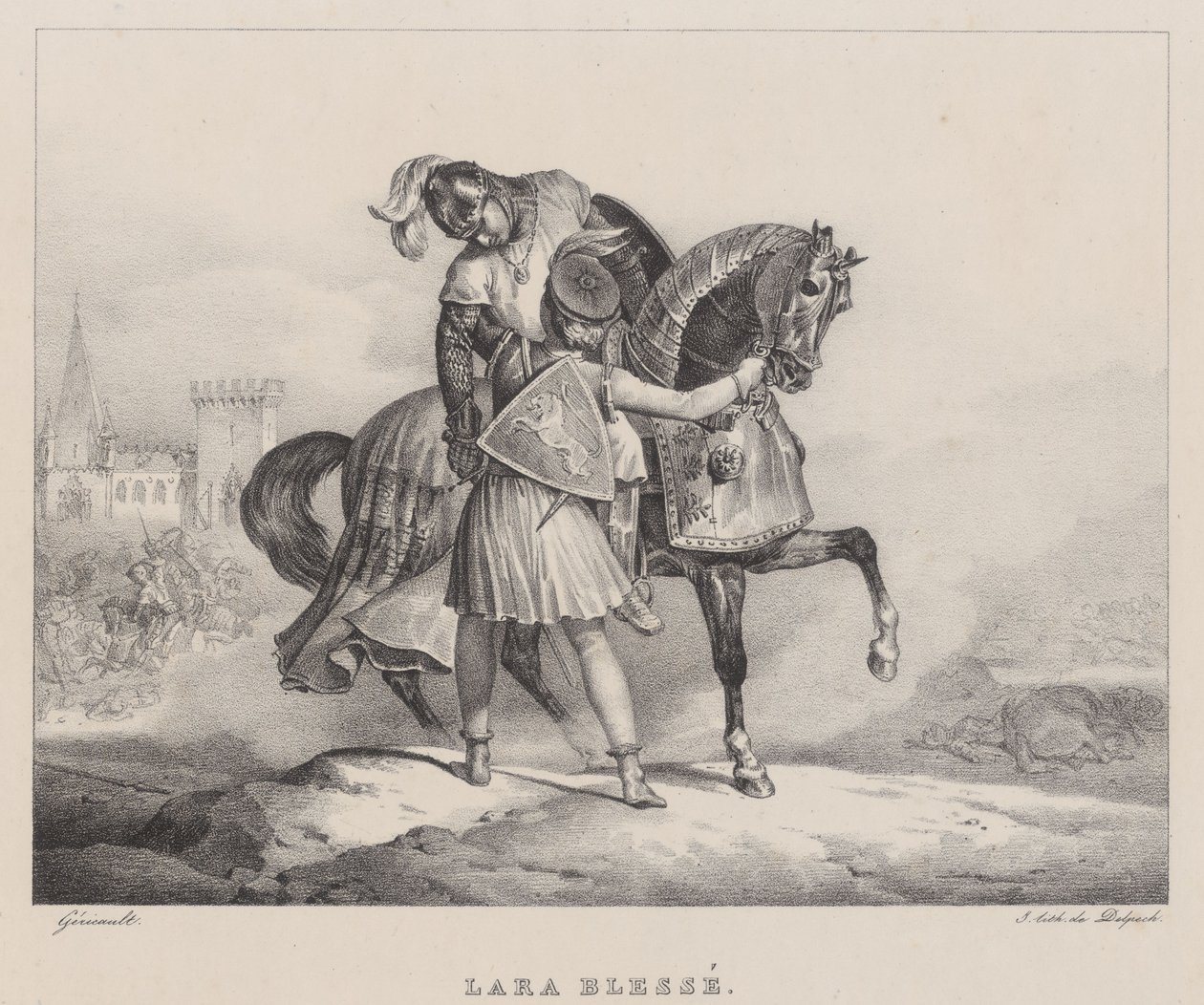Lara skadad (Lara Wounded) av Theodore Gericault