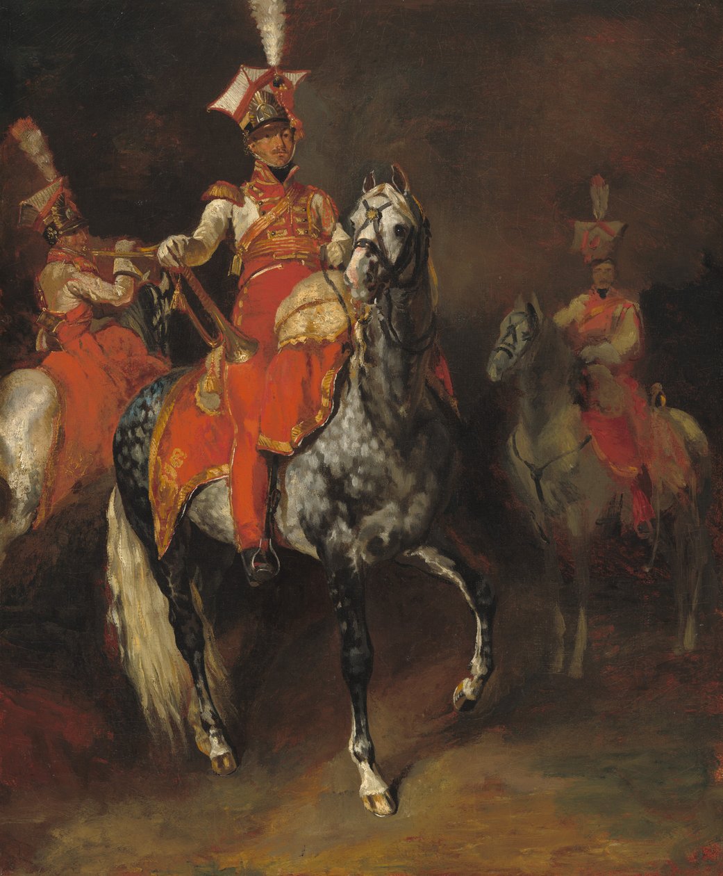Beridna trumpetare från Napoleons kejserliga garde, 18131814. av Theodore Gericault