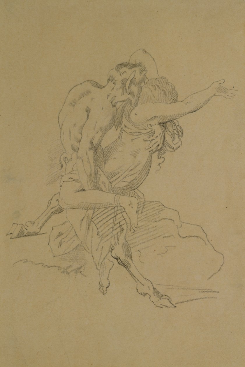 Nymf och Satyr av Theodore Gericault