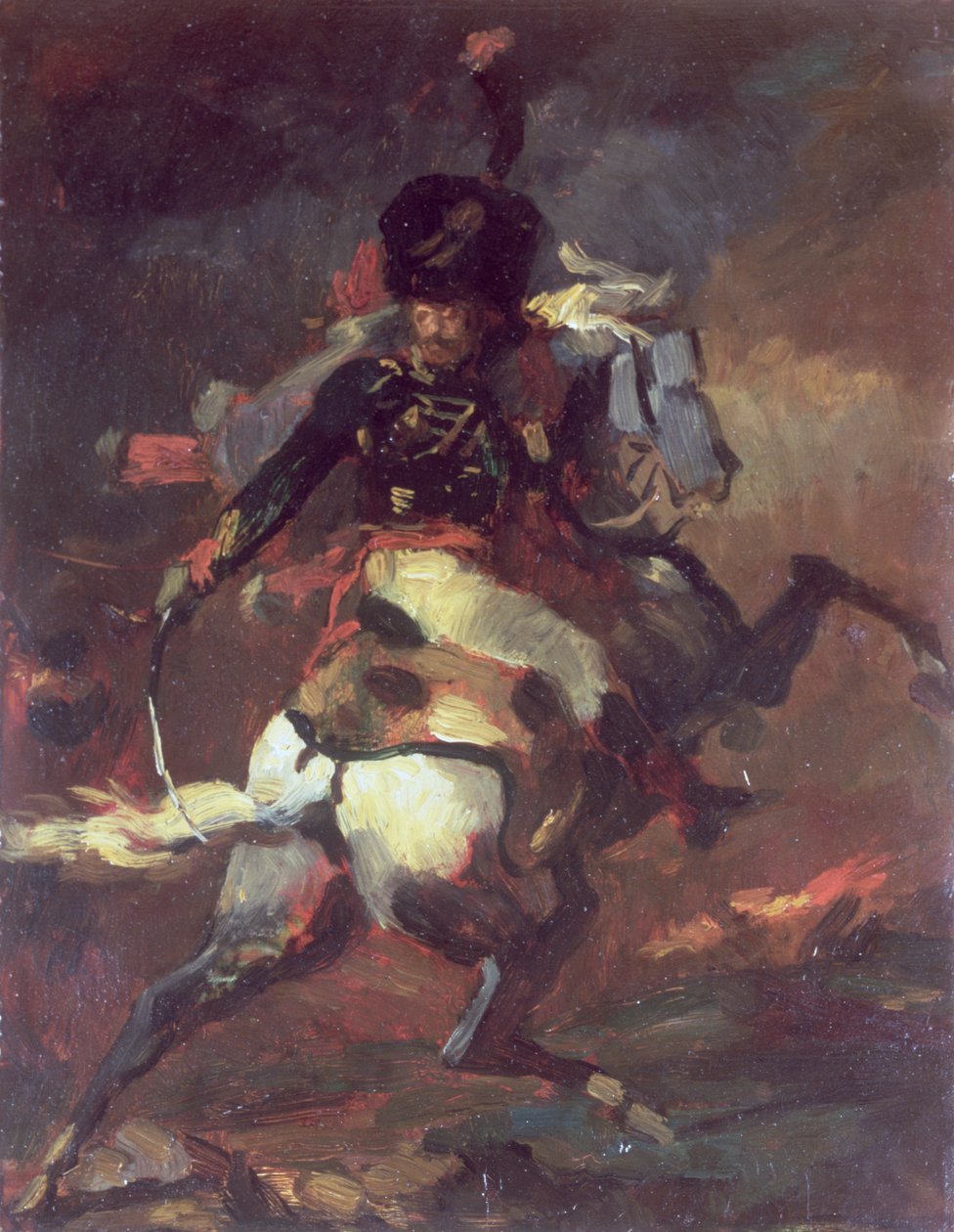 Officer av Chasseurs laddar till häst av Theodore Gericault