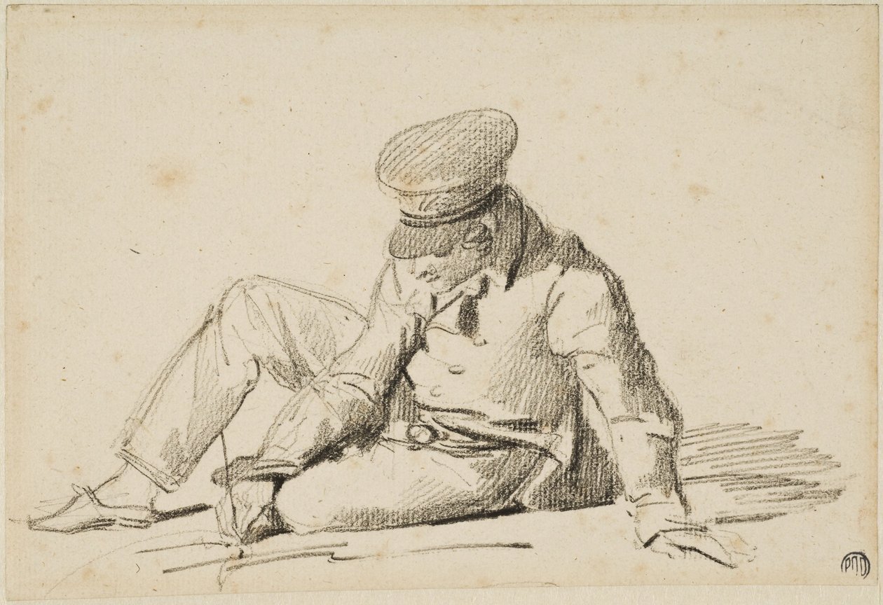 Pojke som ritar på gatan av Theodore Gericault