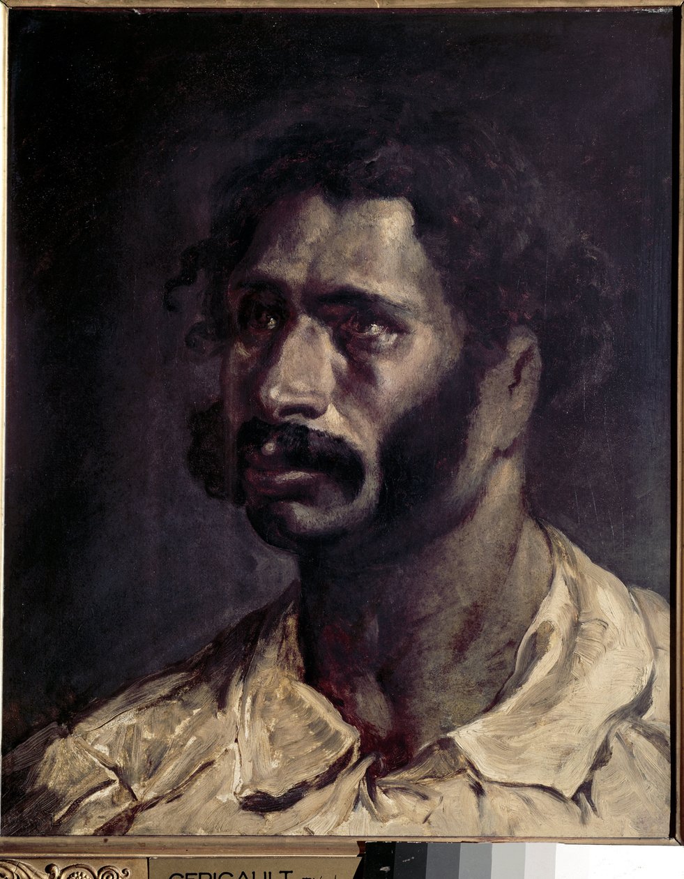 Porträtt av människan (förutsättning för snickaren av Meduse) - olja på duk av Theodore Gericault