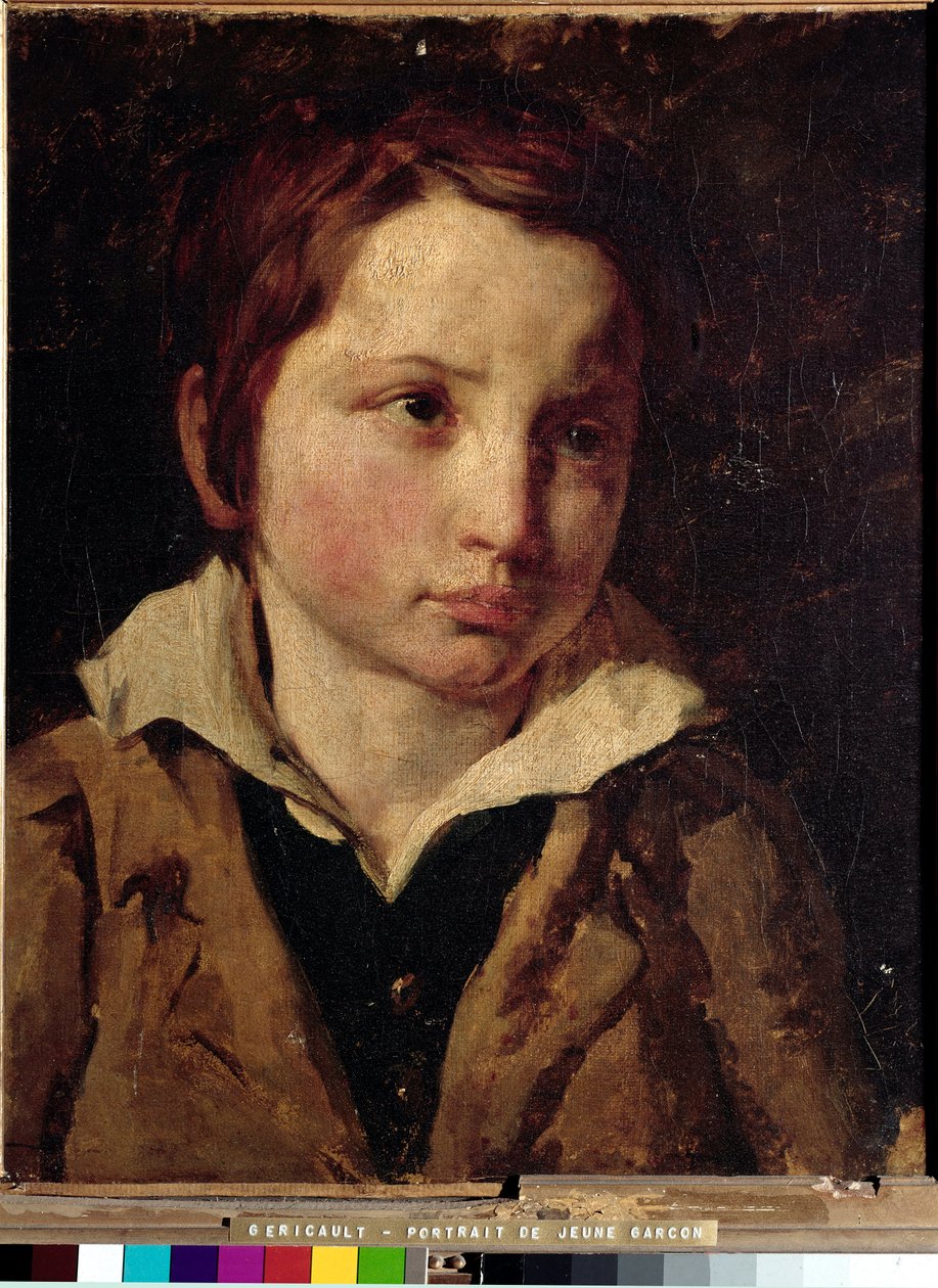 Porträtt av en ung pojke, troligen Olivier Bro - olja på duk av Theodore Gericault