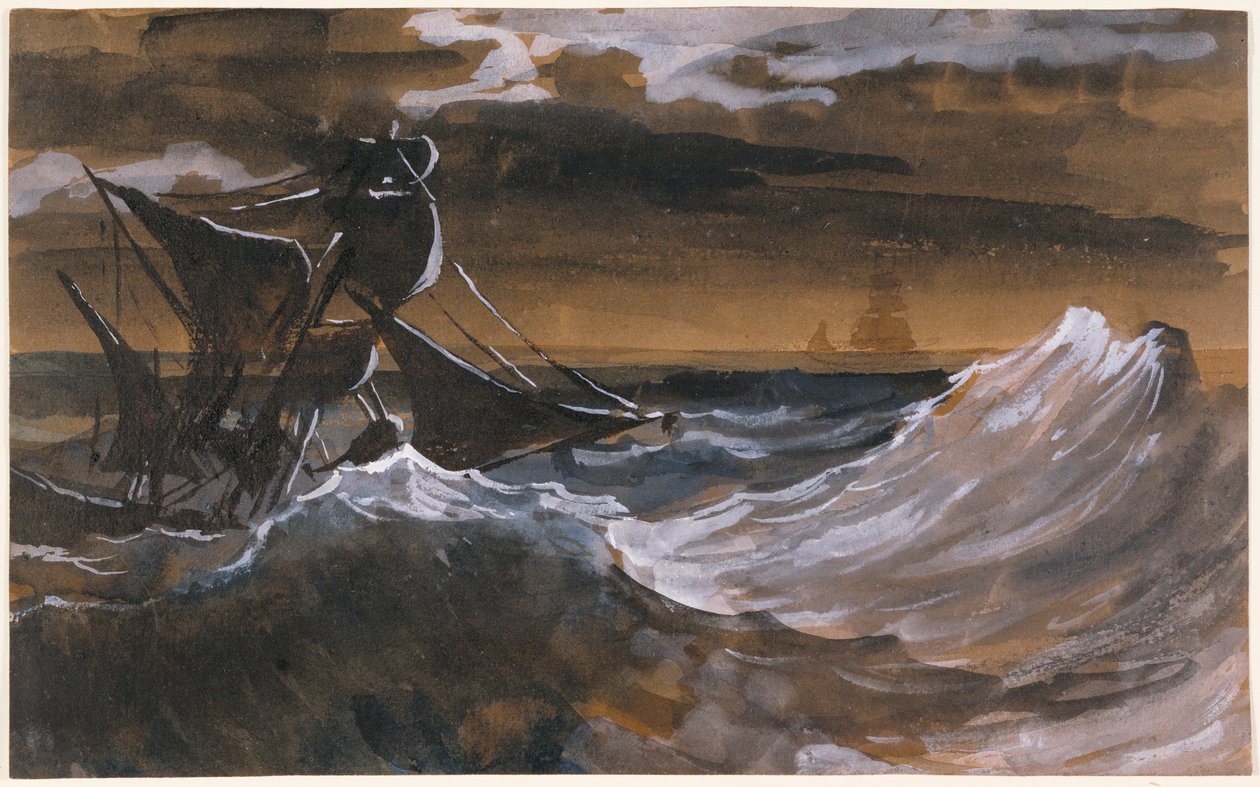 Segelbåt till havs av Theodore Gericault