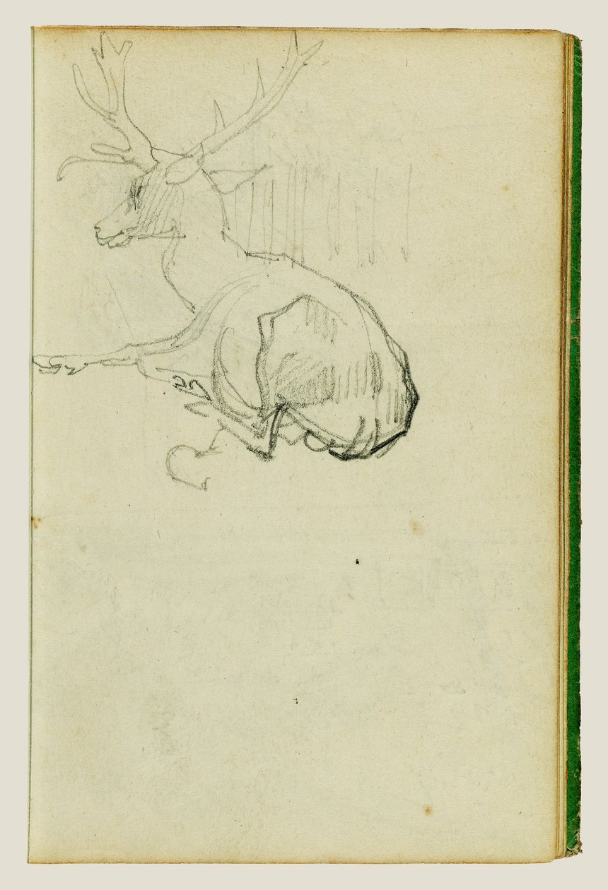 Sittande hjort av Theodore Gericault