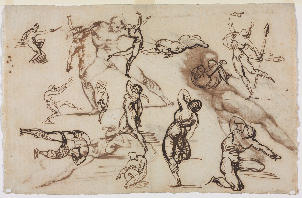 Skissblad (verso) av Theodore Gericault