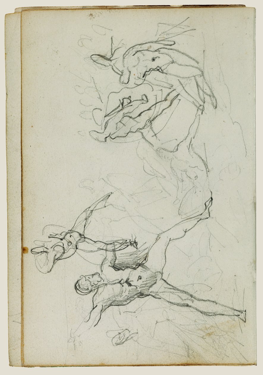Studier av nakna män i strid av Theodore Gericault