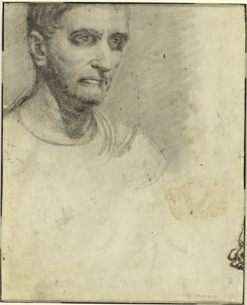 Studie av en man [baksidan] av Theodore Gericault