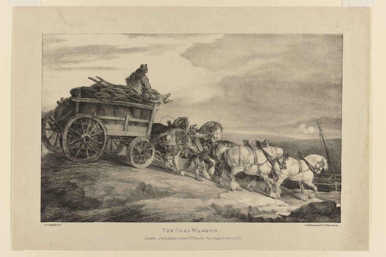 Kolvagnen, från olika ämnen från livet på sten av Theodore Gericault