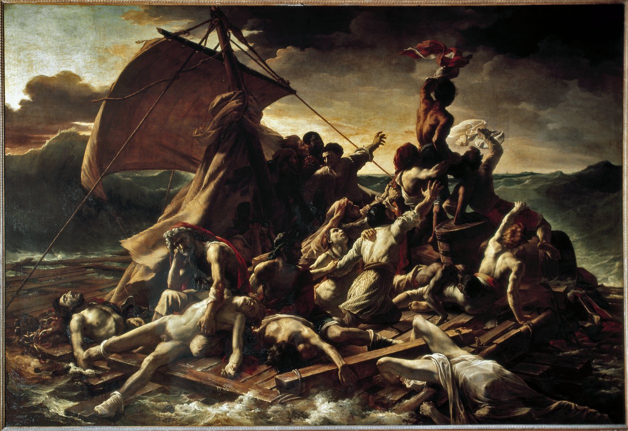 Medusas flotte - olja på duk av Theodore Gericault