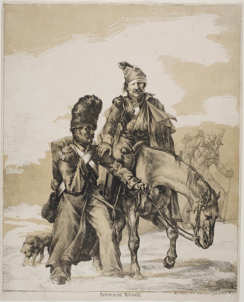 Retreatet från Ryssland, ca 1818 av Theodore Gericault