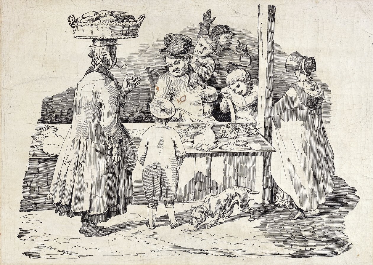 Den sovande fisksäljaren, av Theodore Gericault
