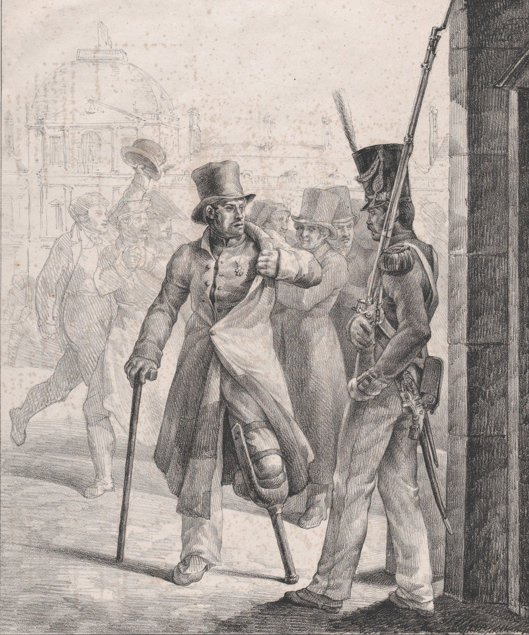 Den schweiziska vaktposten vid Louvren, 1819. av Theodore Gericault
