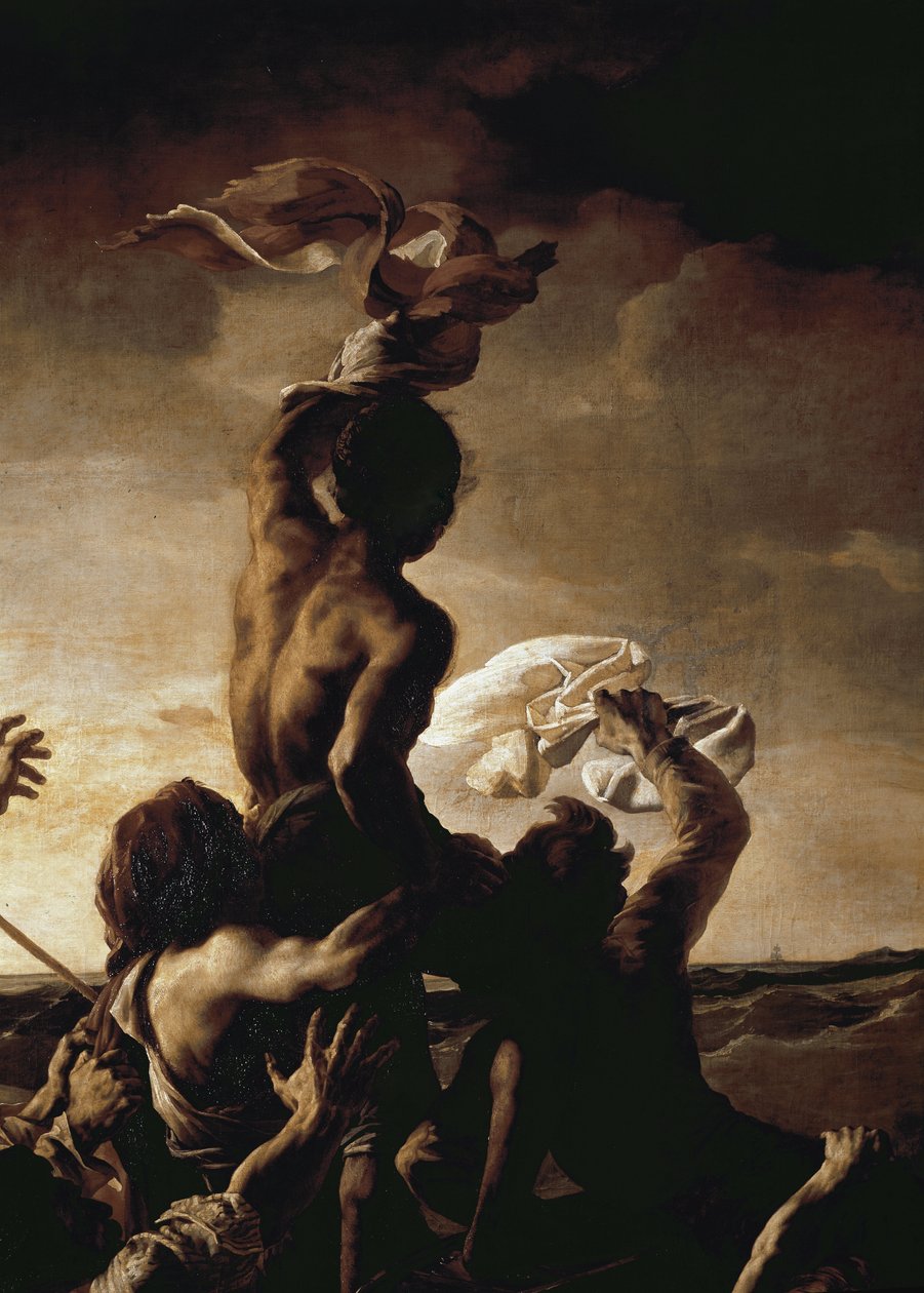 Meduseflotten - Detalj (olja på duk av Theodore Gericault