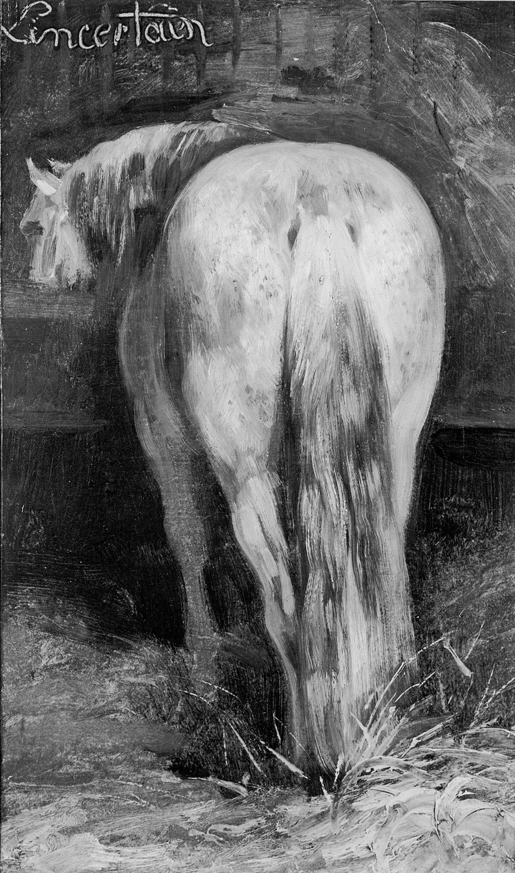 Osäker, Hästen i stallet av Theodore Gericault