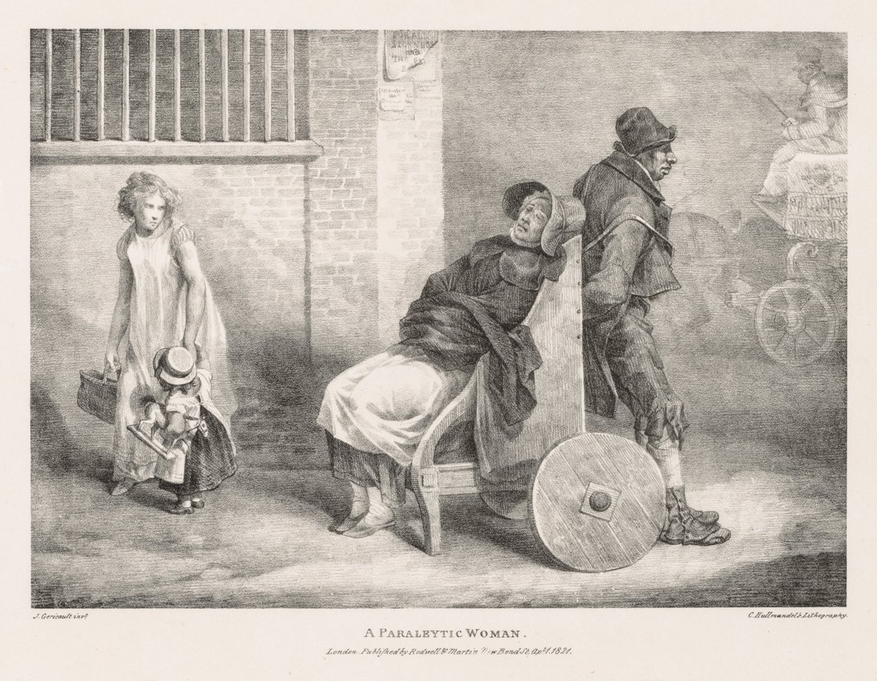 Olika ämnen ritade från livet och på sten: A Paraleytic Woman, 1821. av Theodore Gericault