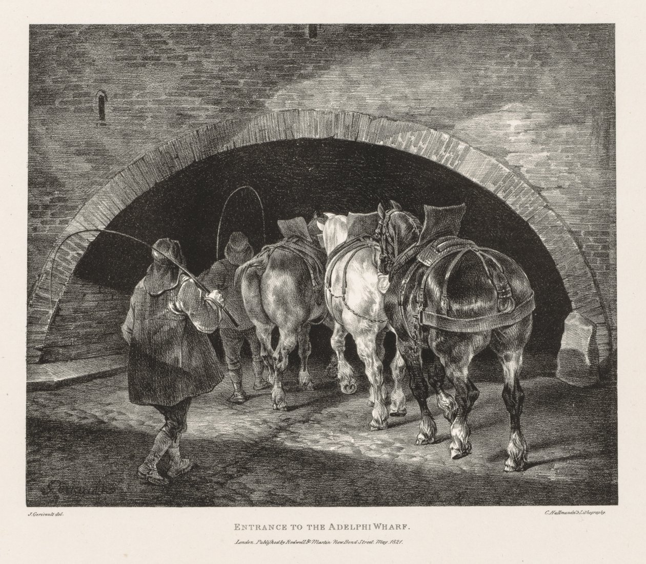 Olika ämnen från livet och på stenen: Entré till Adelphi Wharf av Theodore Gericault