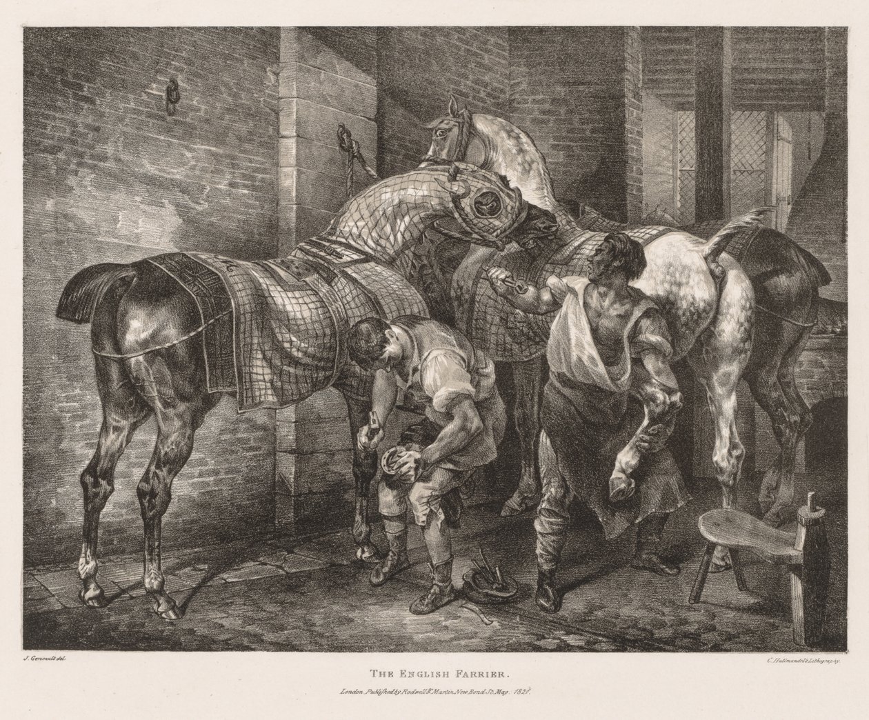 Olika ämnen från livet och på sten: The English Farrier av Theodore Gericault