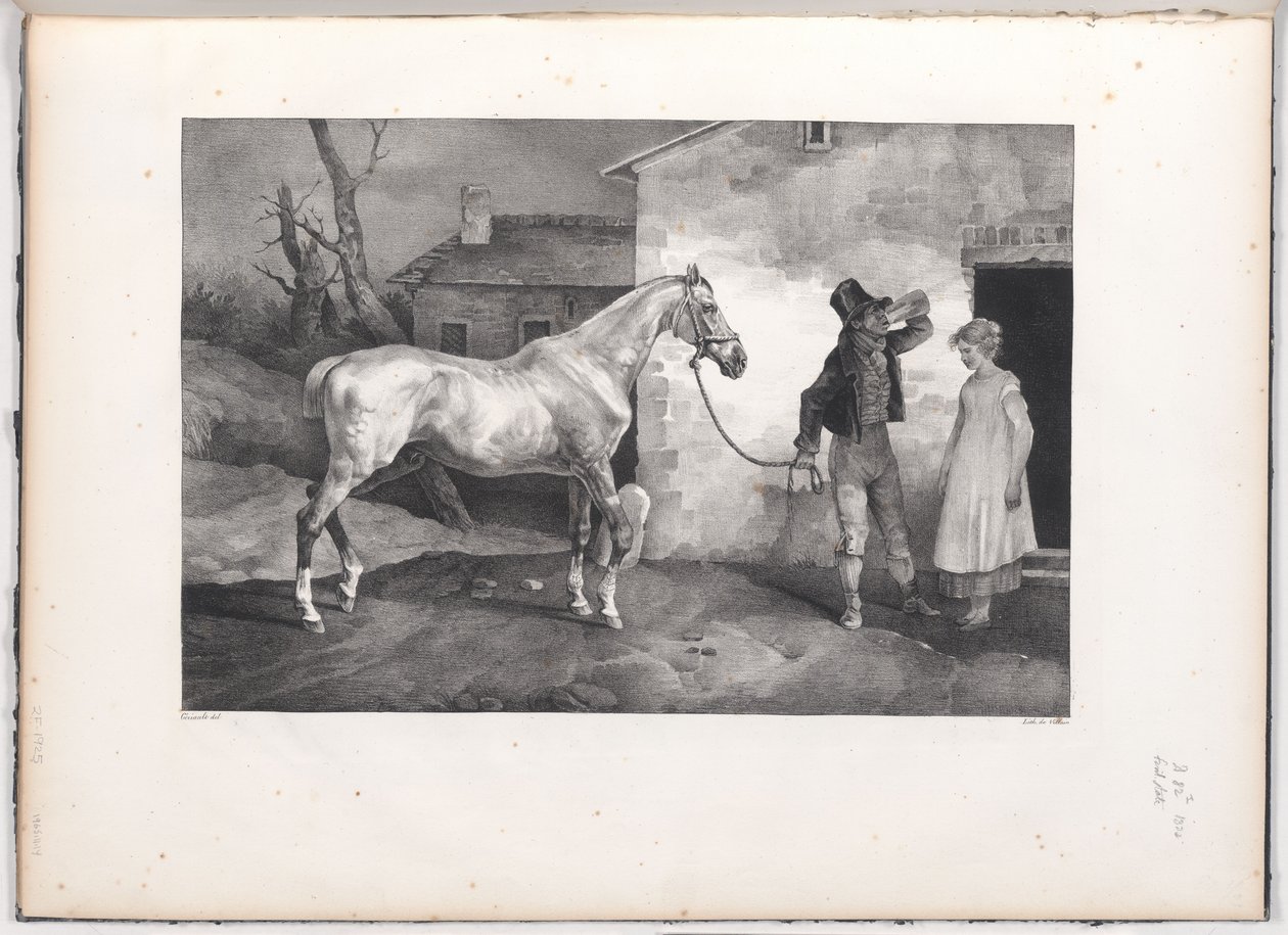 En gammal häst vid dörren till ett värdshus (An Old Horse at the Door of an Inn) av Theodore Gericault