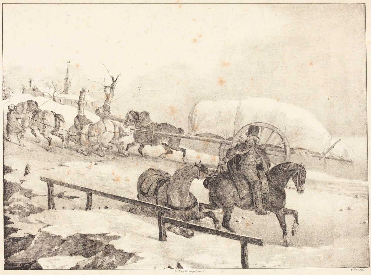 Wagoner Climbing a Hill (Lastbil som kör uppför en backe) av Theodore Gericault