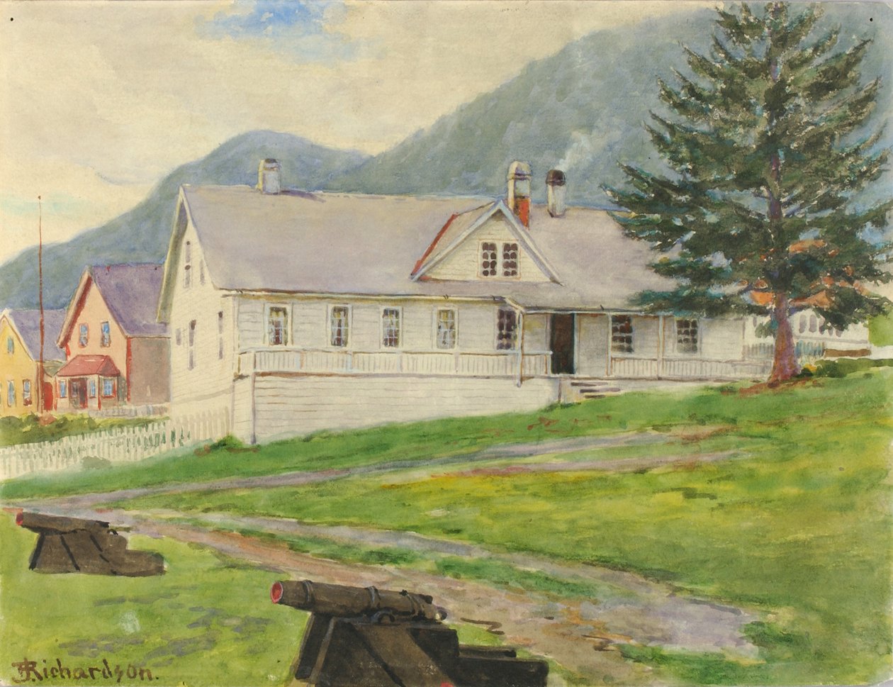 Tidigare guvernörens hus, Sitka, 1905. av Theodore J. Richardson