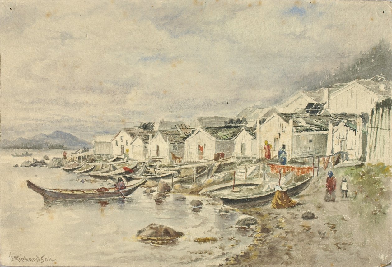 Infödingsbyn Ranch, Sitka, 1884 av Theodore J. Richardson
