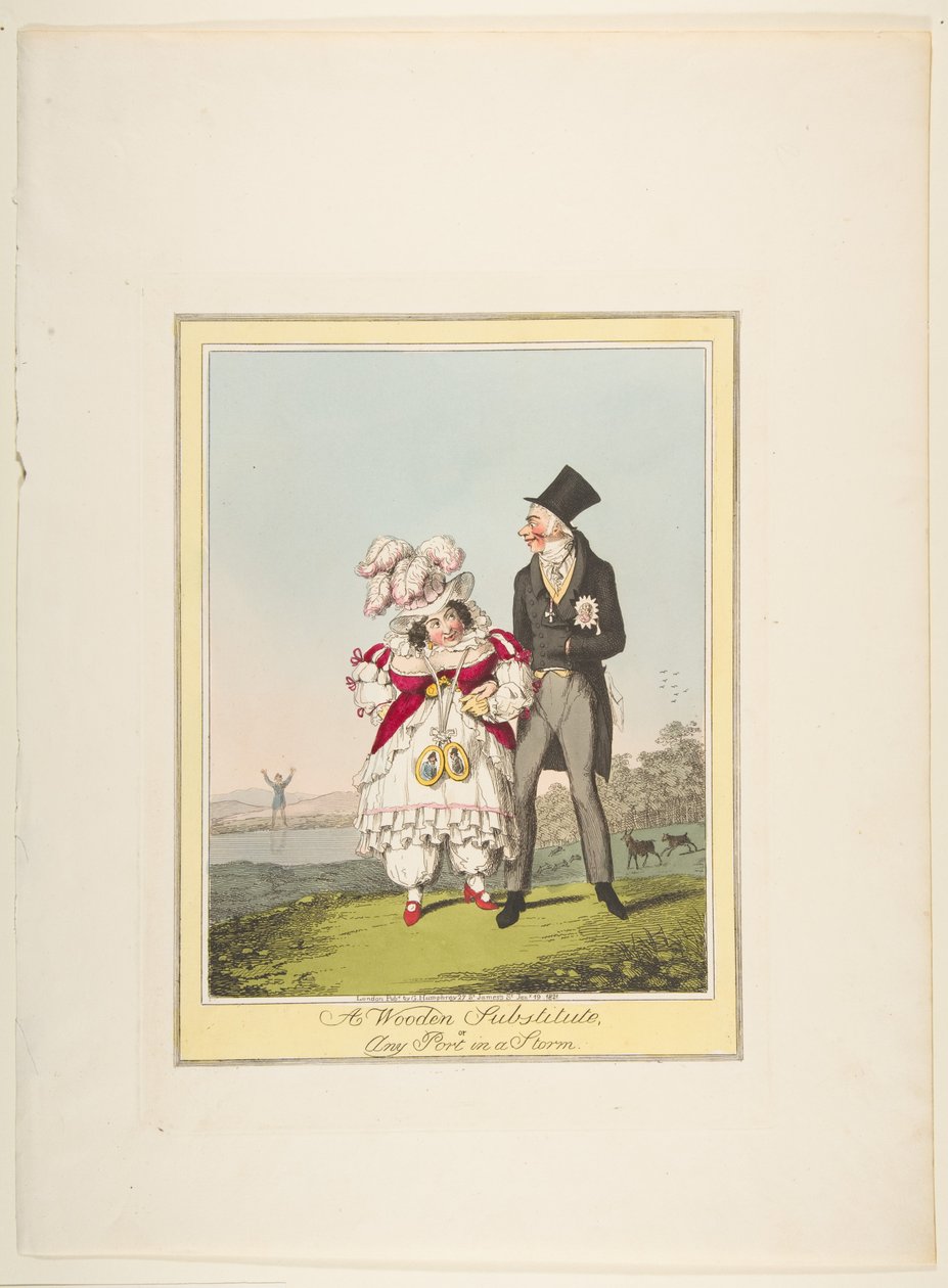 A Wooden Substitute, or Any Port in a Storm, 19 januari 1821. av Theodore Lane