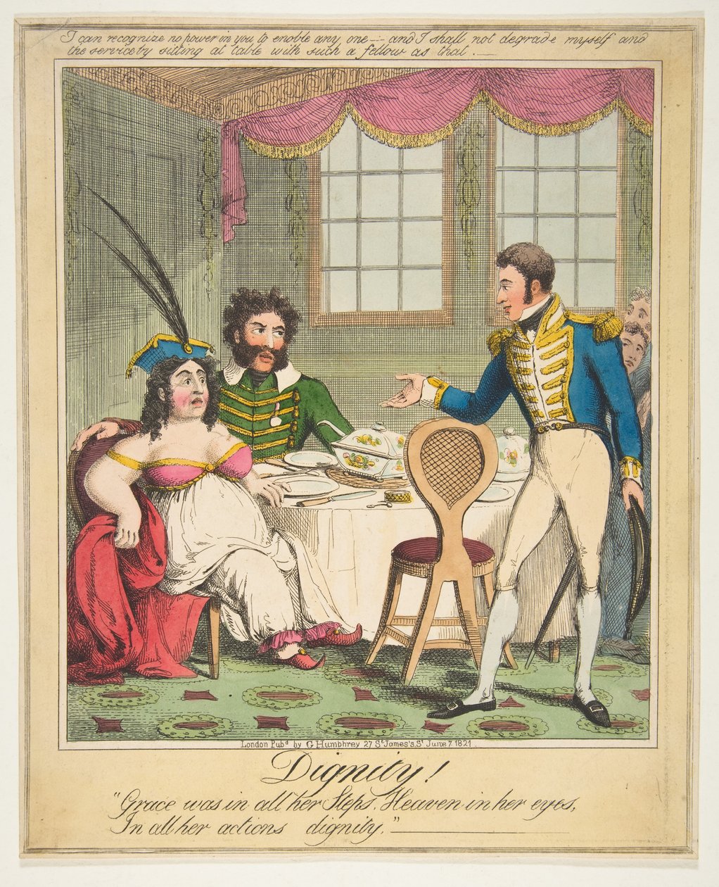 Värdighet! - Grace var i alla hennes steg. Himlen i hennes ögon, I alla hennes handlingar di..., 21 juni 1821. av Theodore Lane