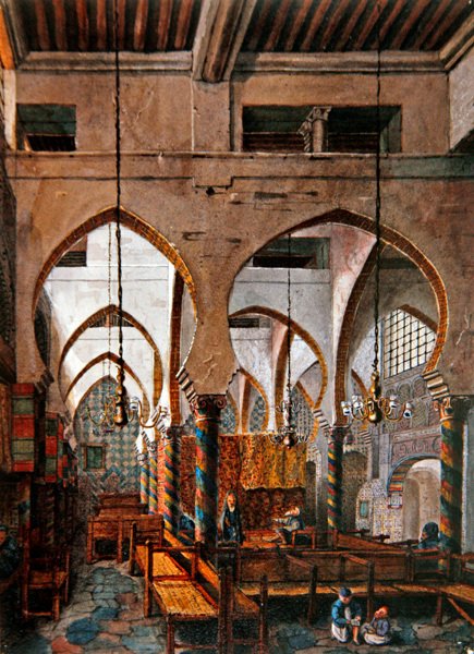 Interiör av en synagoga i Alger av Theodore Leblanc