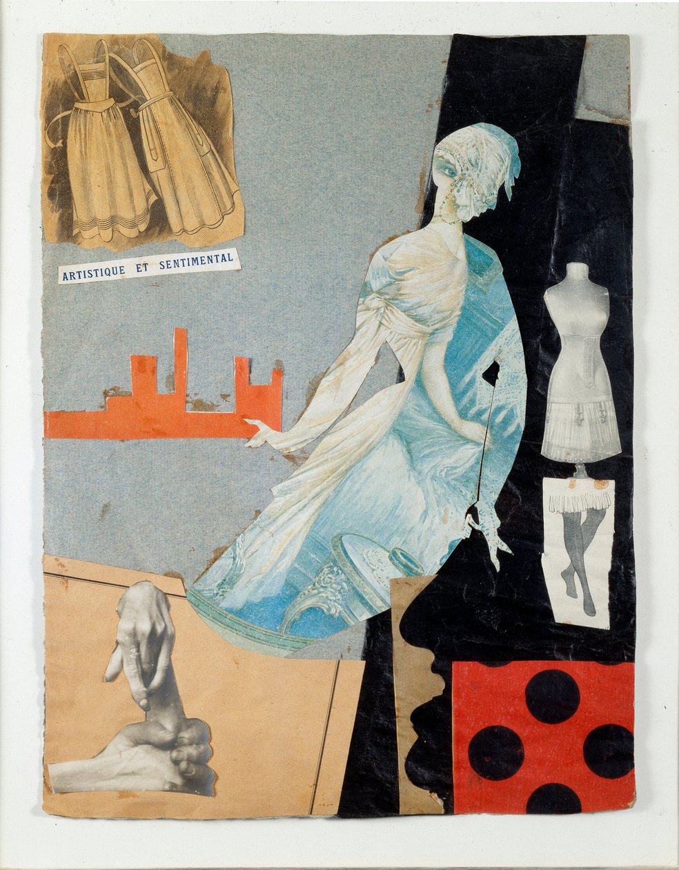 Konstnärligt och sentimentalt collage av Theodore Fraenkel (1896-1964) 1921 Milano, Collection Schwarz med tillstånd från Mudima av Theodore Fraenkel
