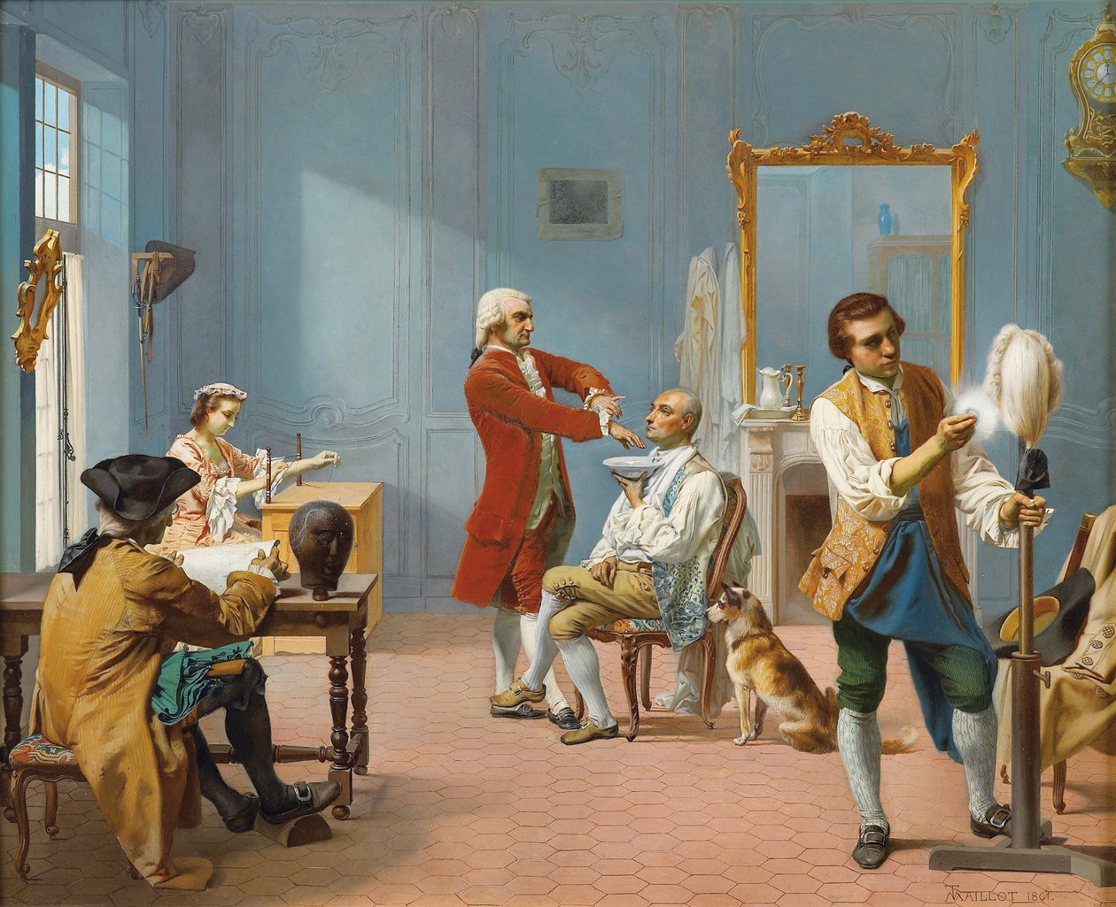 På morgonen La toilette, 1861 av Theodore Pierre Nicolas Maillot