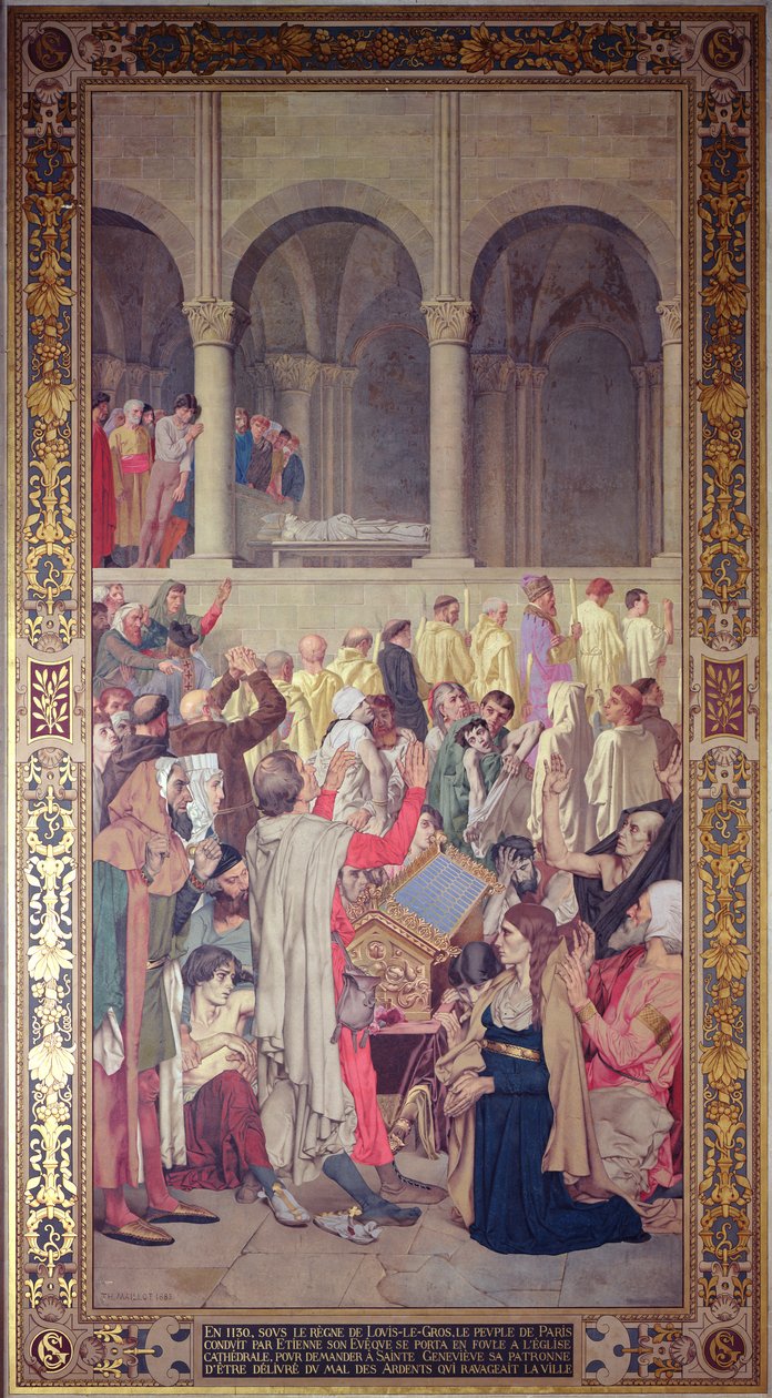 The Miracle of St. Genevieve, 1883 (väggmålning) av Theodore Pierre Nicolas Maillot