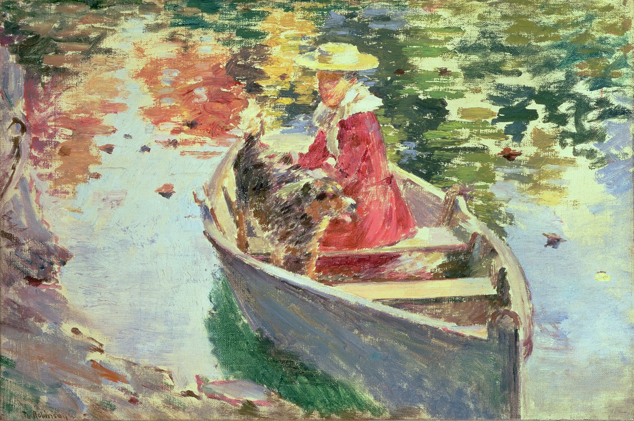 Miss Motes och hennes hundfår, 1893 av Theodore Robinson