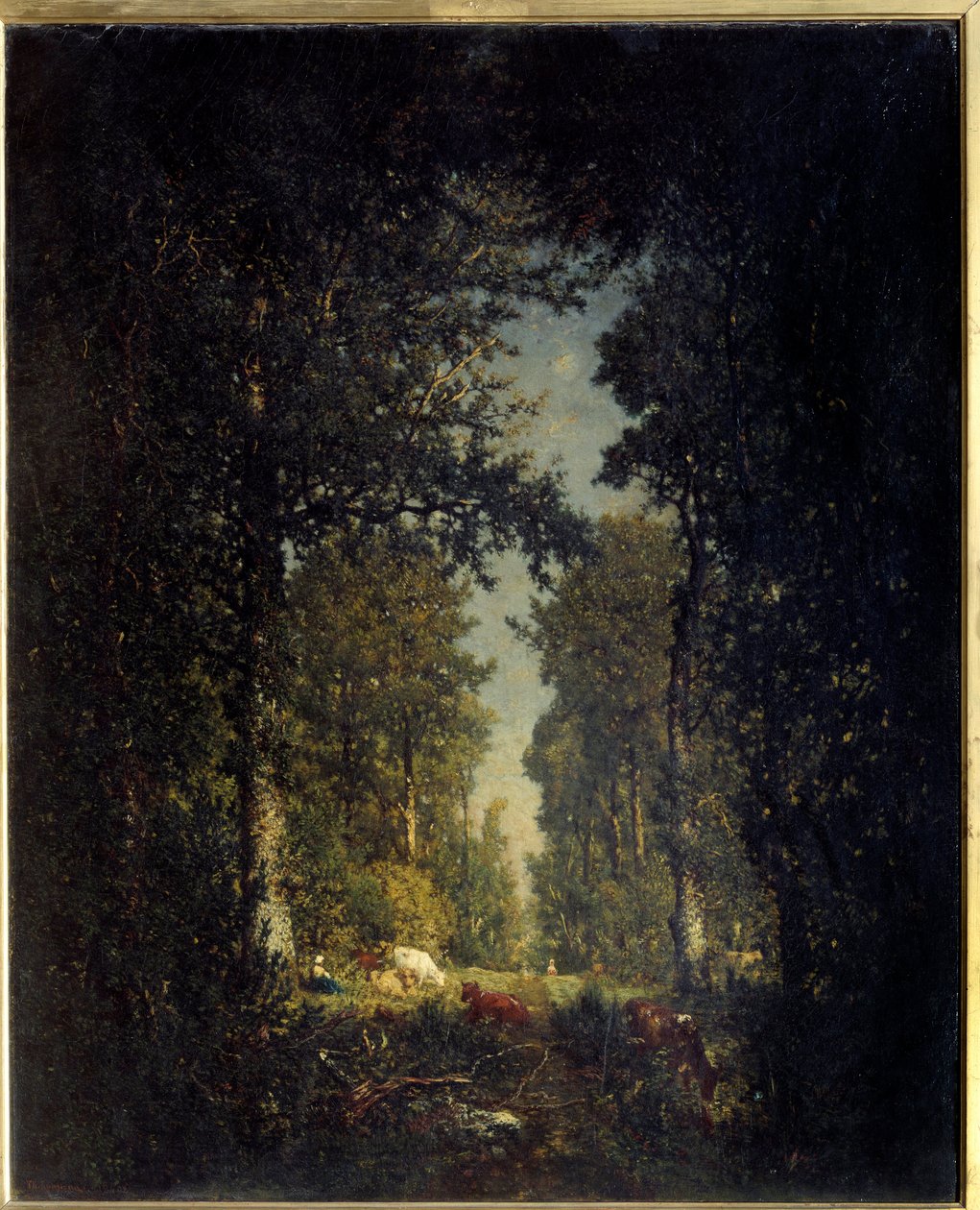 En aveny, Isle Adam-skogen. Målning av Theodore Rousseau (1812-1867) av Pierre Etienne Theodore Rousseau
