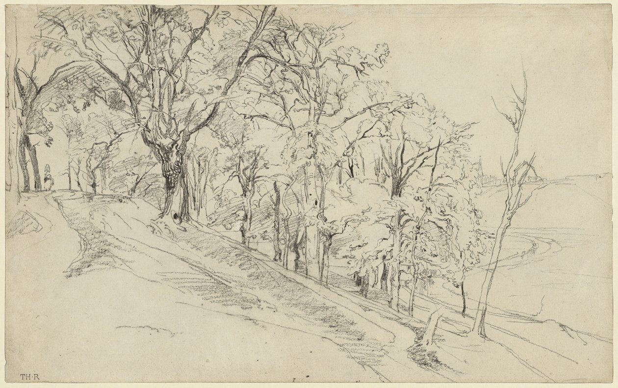 Skog i Boisrémond (recto); Stuga i en skog (verso) av Theodore Rousseau