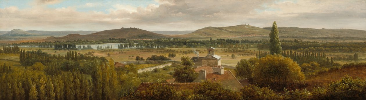 Panoramalandskap nära floden Mosel av Theodore Rousseau