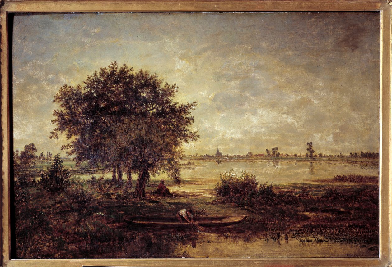 Loires stränder Målning av Theodore Rousseau (1812-1867) 1800-talet sön. 0,42x0,63 m Paris, Louvren. av Pierre Etienne Theodore Rousseau