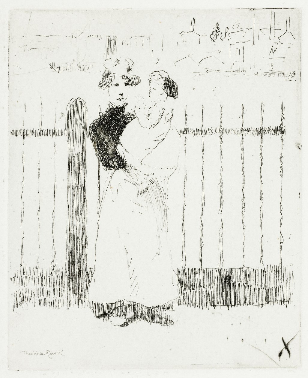 Emma och hennes baby, Chelsea Embankment av Theodore Roussel