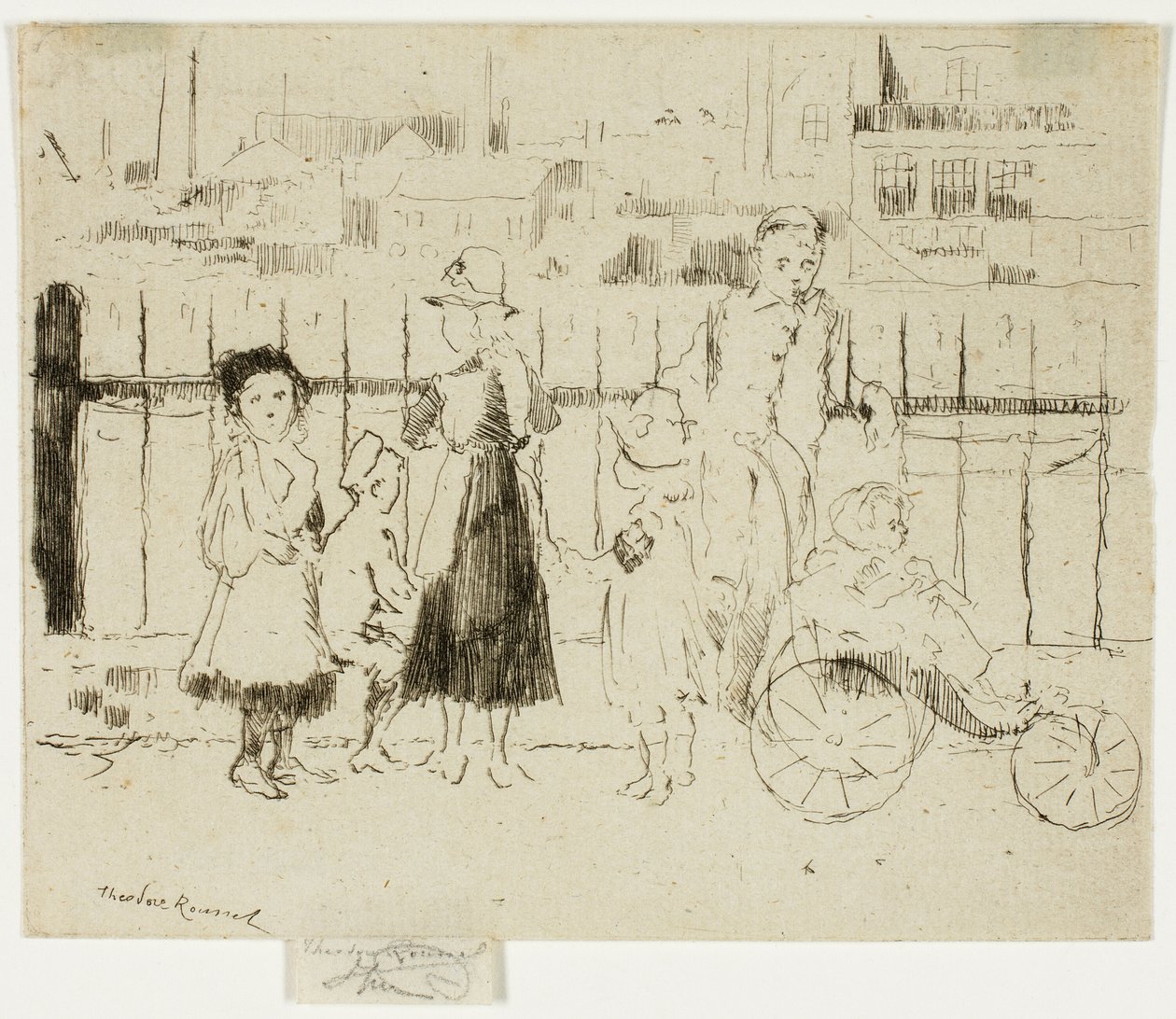 Events Over the Railings, Chelsea Embankment av Theodore Roussel