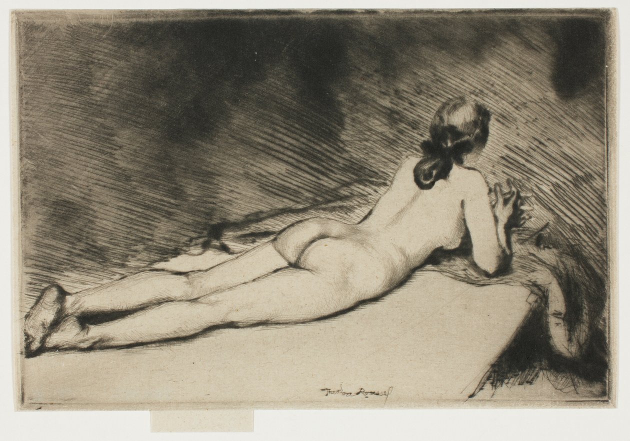 Liggande nakenfigur av Theodore Roussel