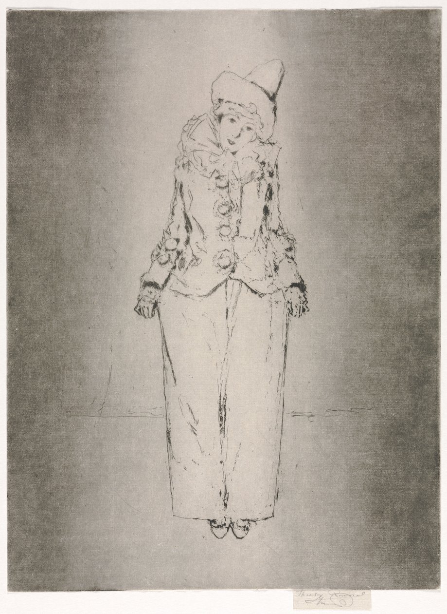Pierrot en Pied, Porträtt av Lady A.C. av Theodore Roussel