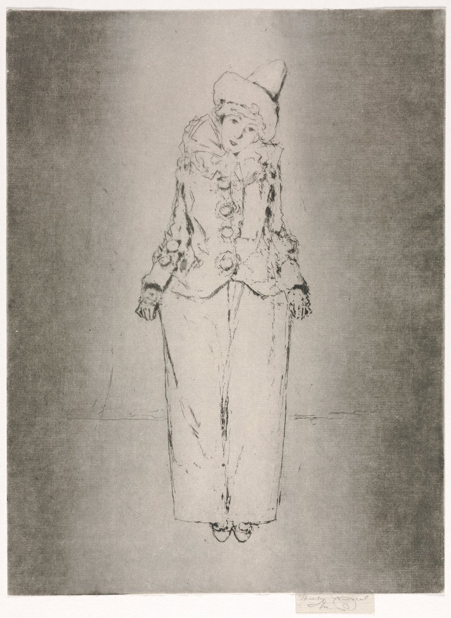 Pierrot en Pied, Porträtt av Lady A. C., 1888. av Theodore Roussel