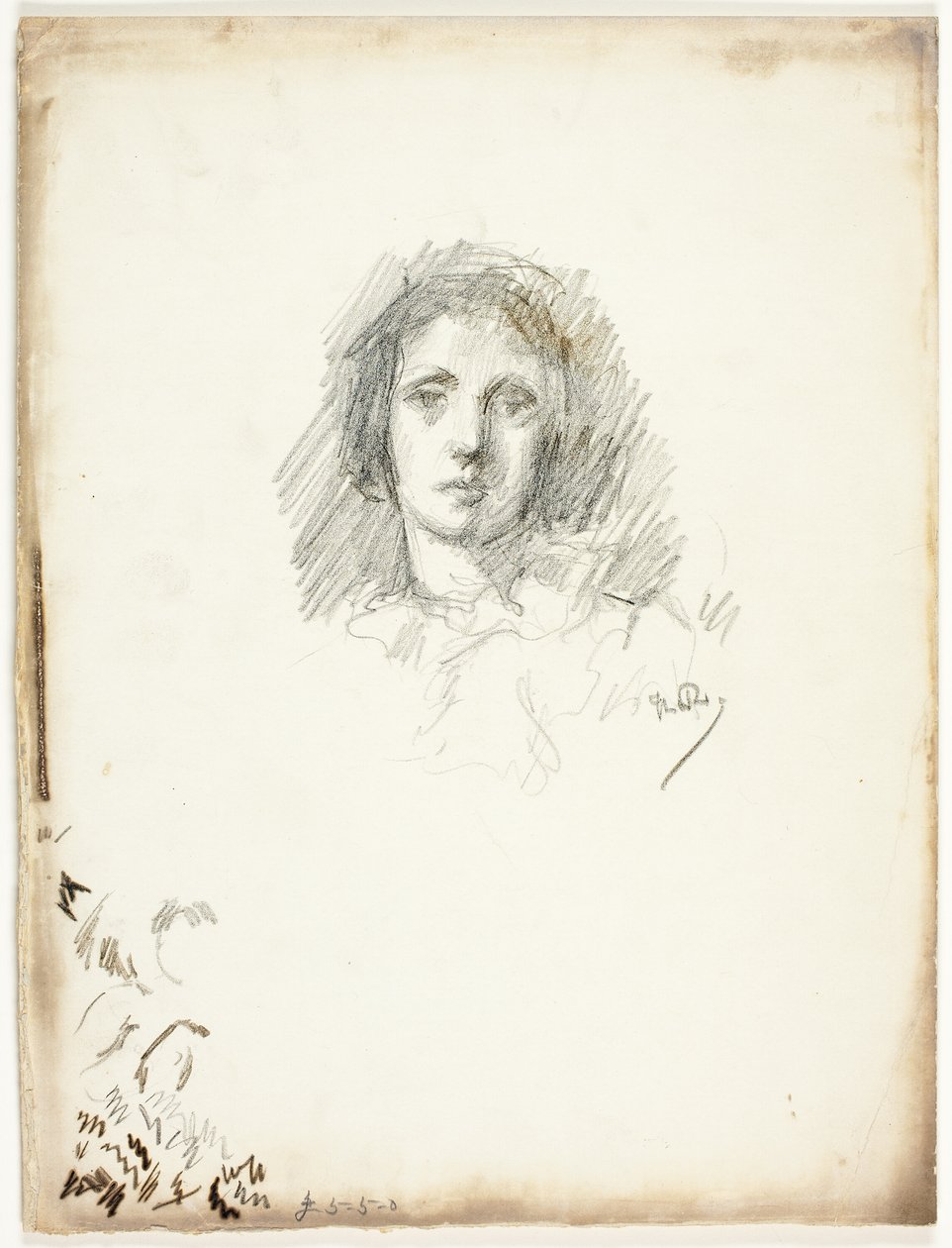 Porträtthuvud av Theodore Roussel