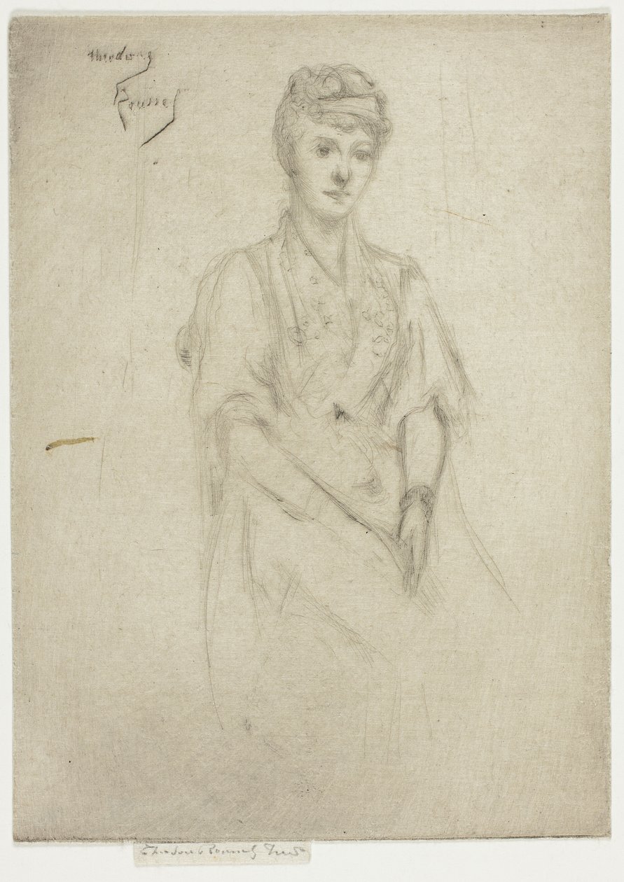 Porträtt av mrs. Cyprian Williams i kostym av Theodore Roussel